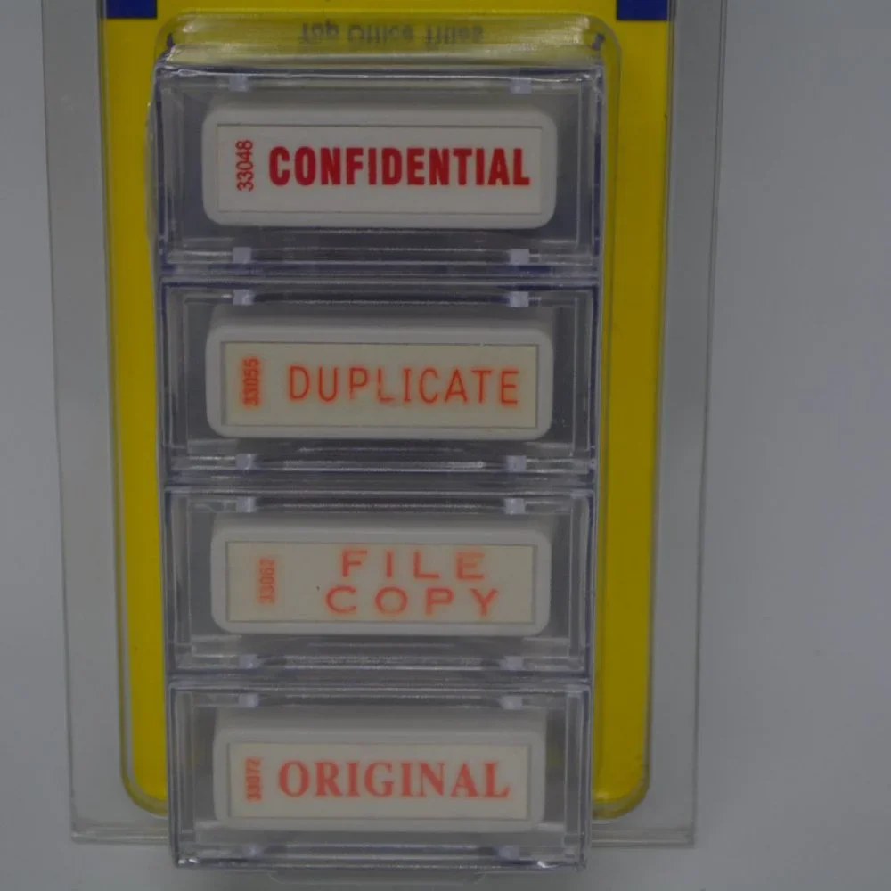 Skilcraft File Master Office Stamp Kit Pre Inked Confidential Duplicate Original